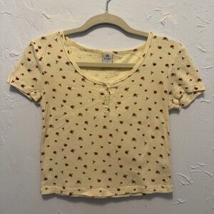 Zine yellow floral cotton top 🌺